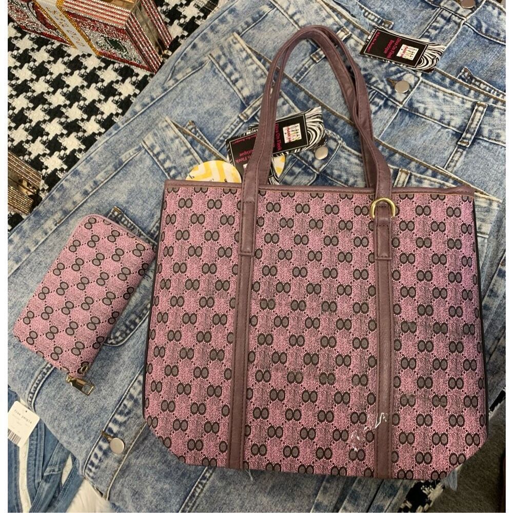 2 Piece Monogrammed Handbag Set